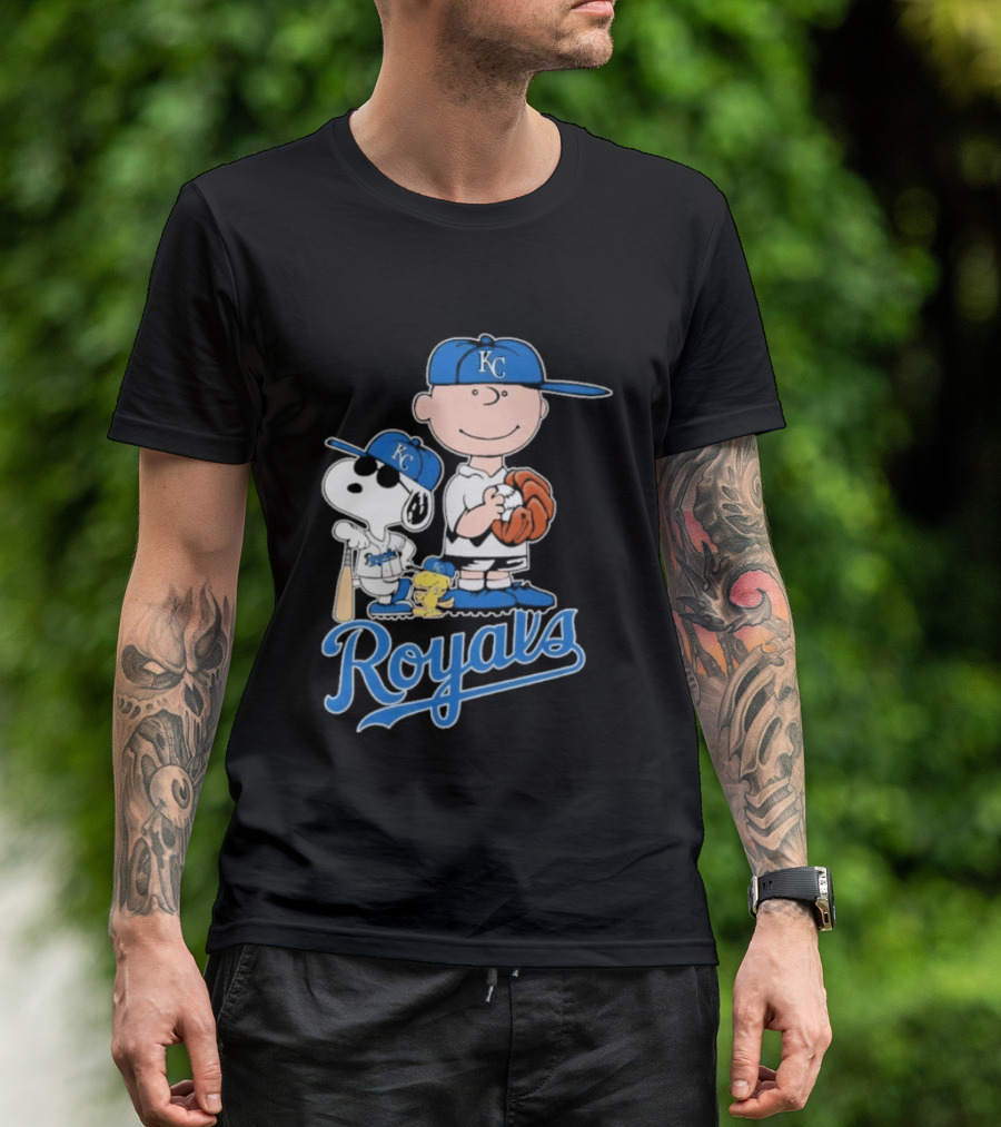 2026 Royals Snoopy Charlie Brown Kansas City Baseball T-Shirt