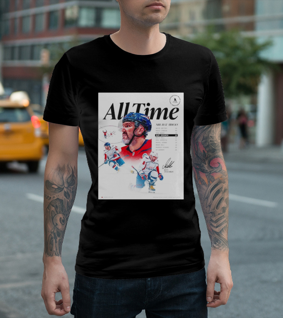 All Time NHL Hat Tricks Alexander Ovechkin Washington Capitals Highlights T-Shirt