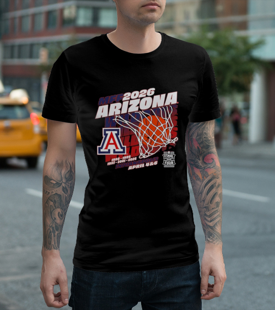 MFF 2026 Arizona Wildcats Final Four Indianapolis April Dates T-Shirt