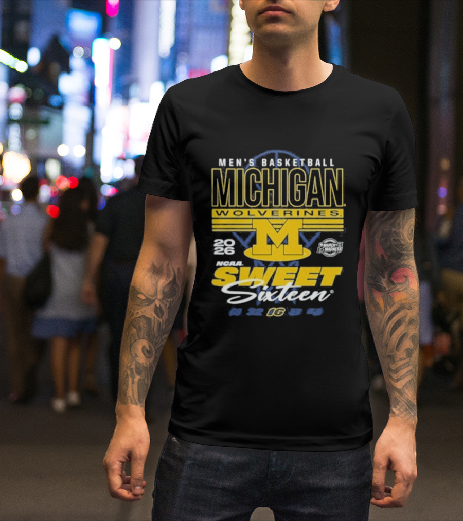 Men's Basketball Michigan Wolverines 2023 NCAA Sweet Sixteen M T-Shirt