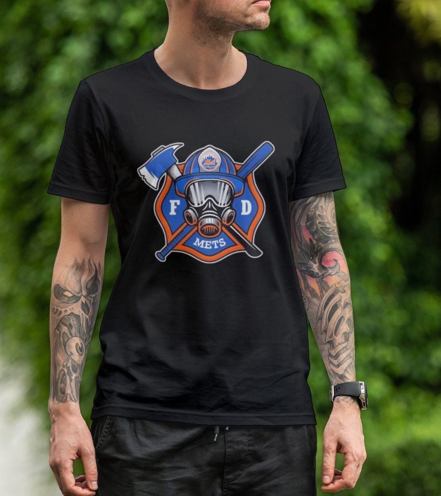New York Mets Firefighter FD Helmet And Tools T-Shirt