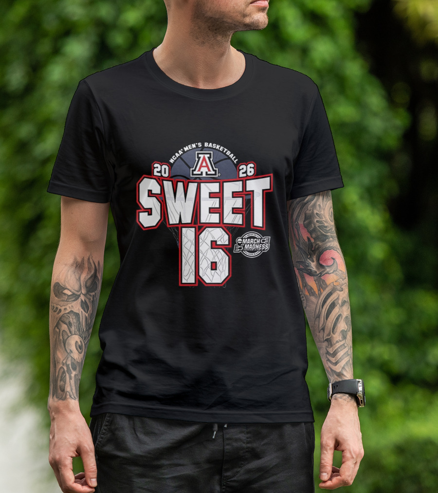 Arizona Wildcats NCAA Men's Basketball 2026 Sweet 16 March Madness T-Shirt