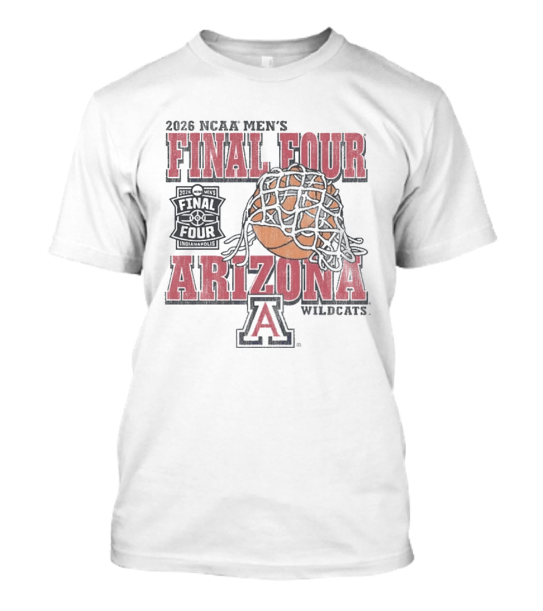 2026 NCAA Men's Final Four Arizona Wildcats Basketball Net T-Shirt