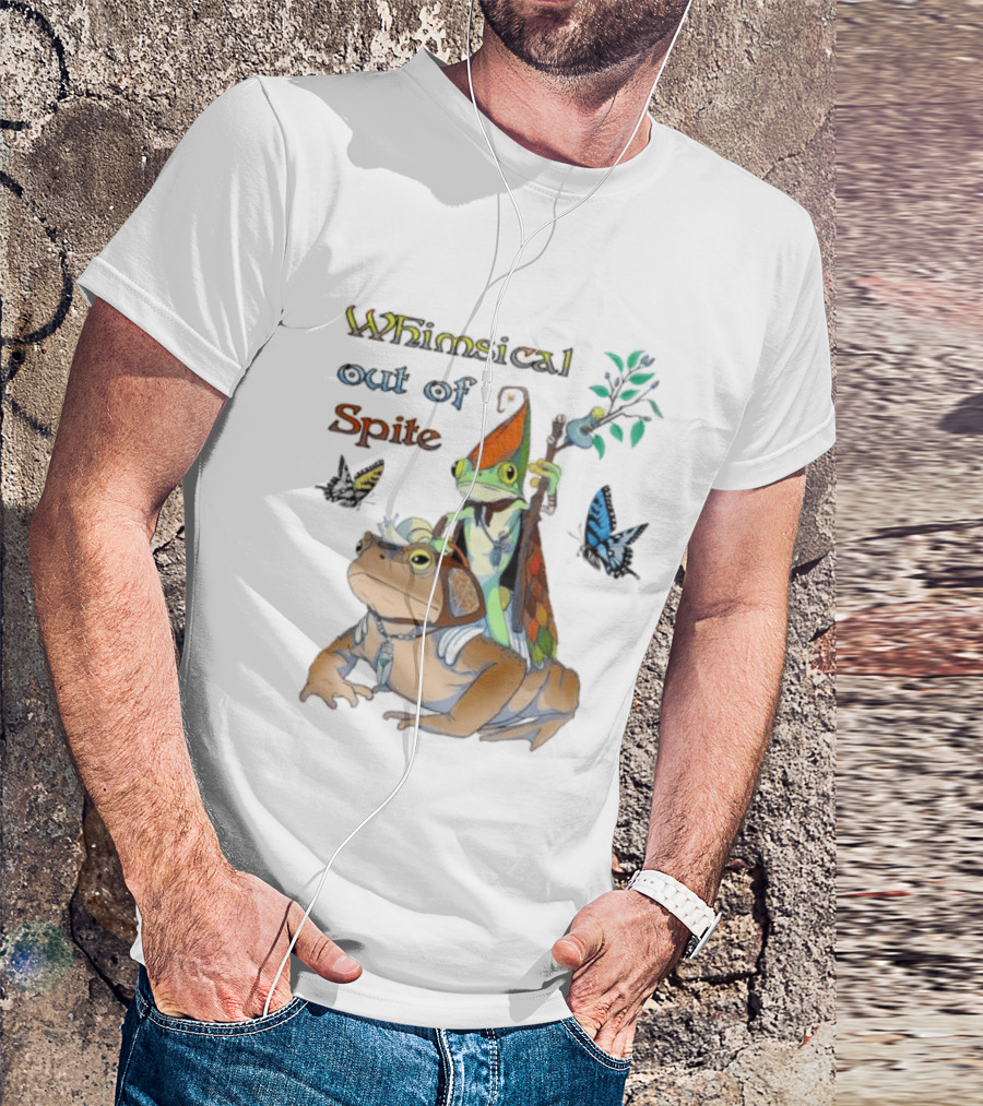 Whimsical Frog Out Of Spite With Butterflies And Chameleon T-Shirt