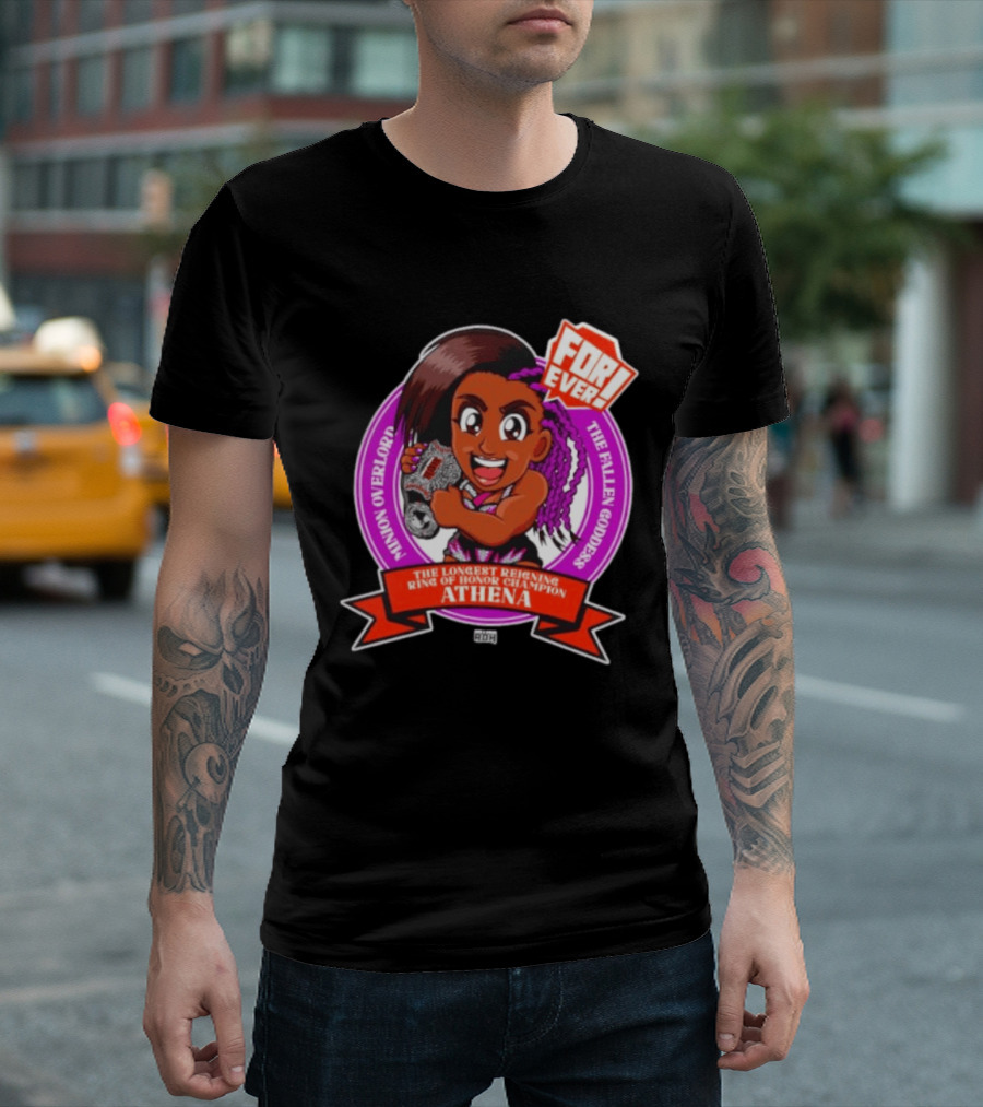 Minion Overlord Athena The Longest Reigning Ring Of Honor Champion Forever The Fallen Goddess T-Shirt