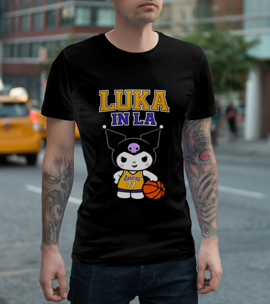 Kuromi Lakers Luka In LA #77 Basketball T-Shirt