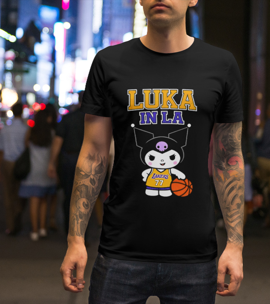 Kuromi Lakers Luka In LA #77 Basketball T-Shirt