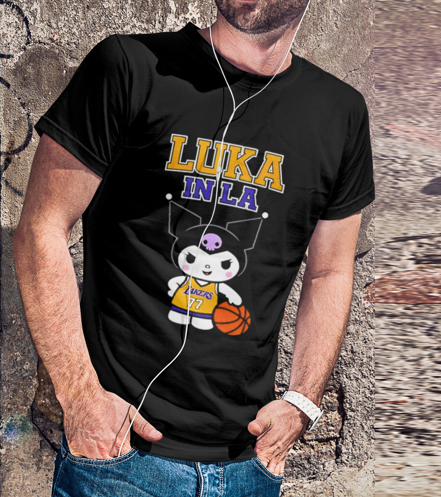 Kuromi Lakers Luka In LA #77 Basketball T-Shirt