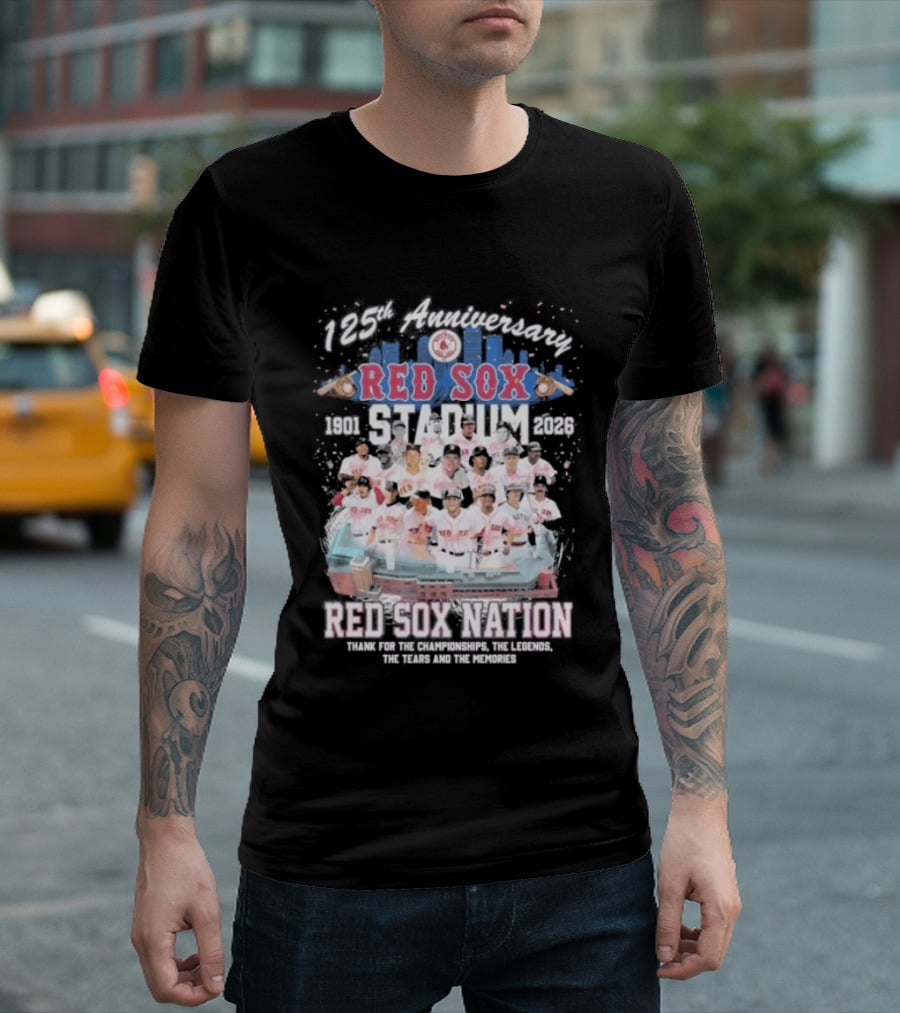 Boston Red Sox 125th Anniversary 1901 2026 Team Tribute Red Sox Nation Fenway Park Baseball T-Shirt