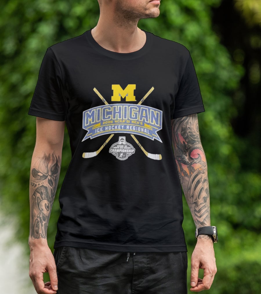 Michigan Wolverines 2026 NCAA DI Men's Ice Hockey Regional Championship T-Shirt