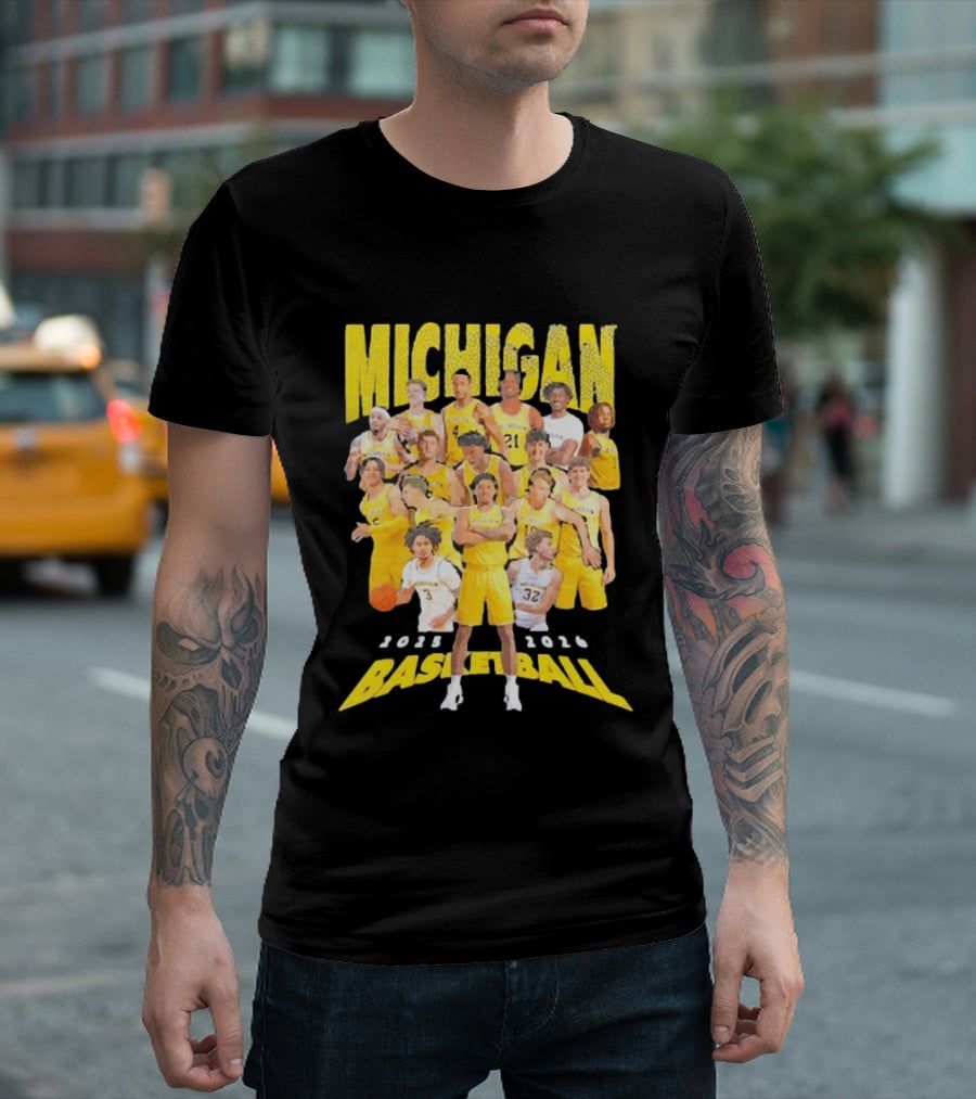 Michigan Wolverines 2025 2026 Basketball Team Members T-Shirt