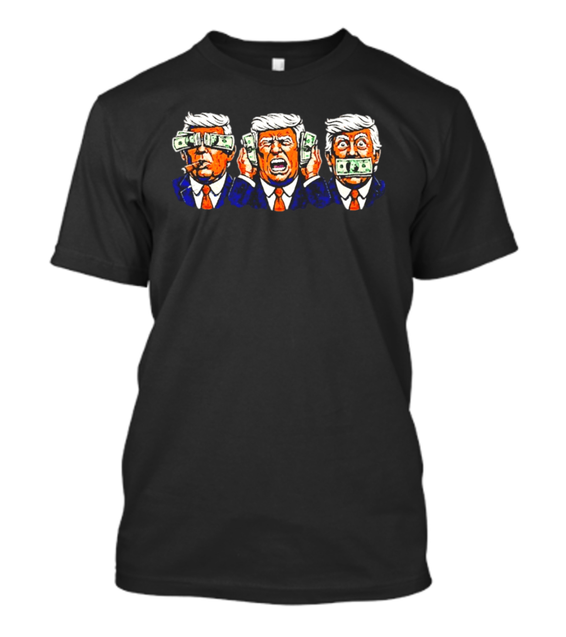 See No Truth Hear No Truth Speak No Truth Trump Money Caricature T-Shirt