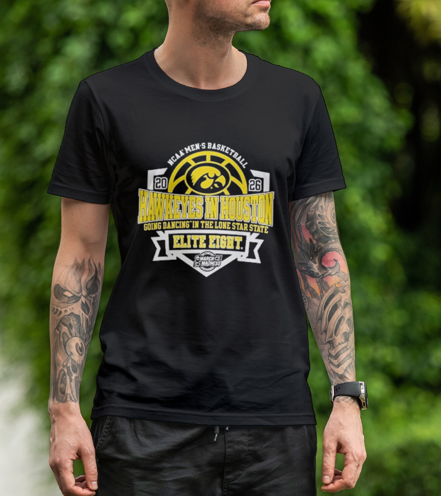 NCAA Men's Basketball Iowa Hawkeyes Elite Eight 2026 Houston Going Dancing In The Lone Star State T-Shirt