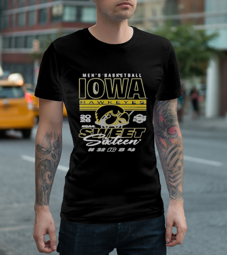Iowa Hawkeyes Men's Basketball 2026 NCAA Sweet Sixteen March Madness 22 Tournament 16 Team Playoff T-Shirt