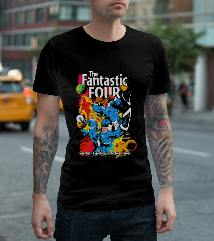 The Fantastic Four Comic Explorers Scientists Innovators Heroes T-Shirt