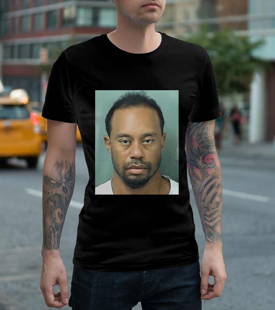 Tiger Woods Shot Palm Beach County Booking Photo T-Shirt