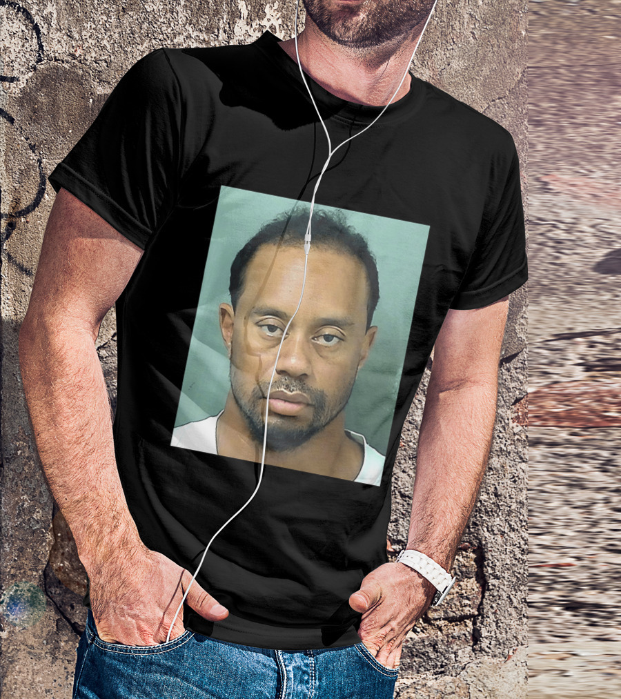 Tiger Woods Shot Palm Beach County Booking Photo T-Shirt