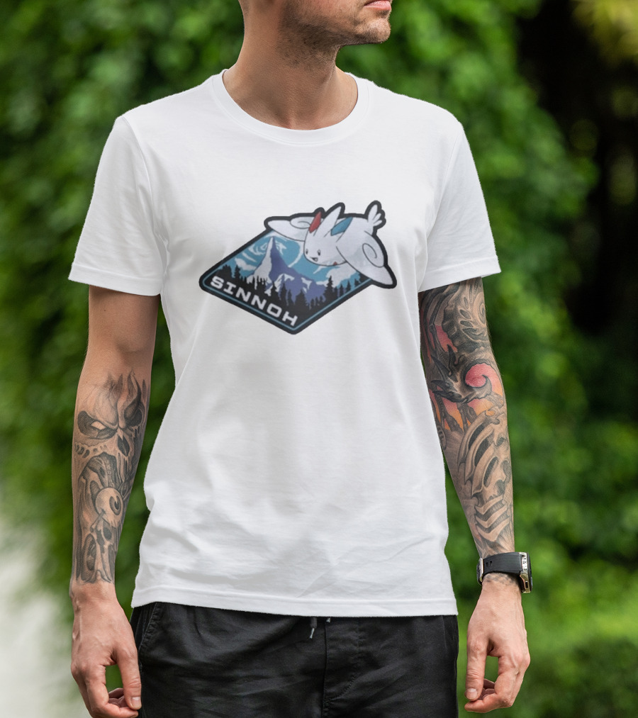 Sinnoh Togekiss Adventure With Mountains And Forest In Pokémon World T-Shirt