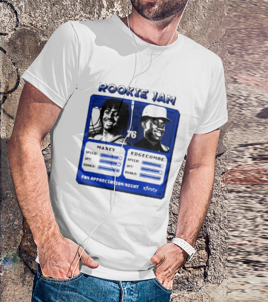Rookie Jam Philadelphia 76ers Maxey Edgecombe Stats Display T-Shirt