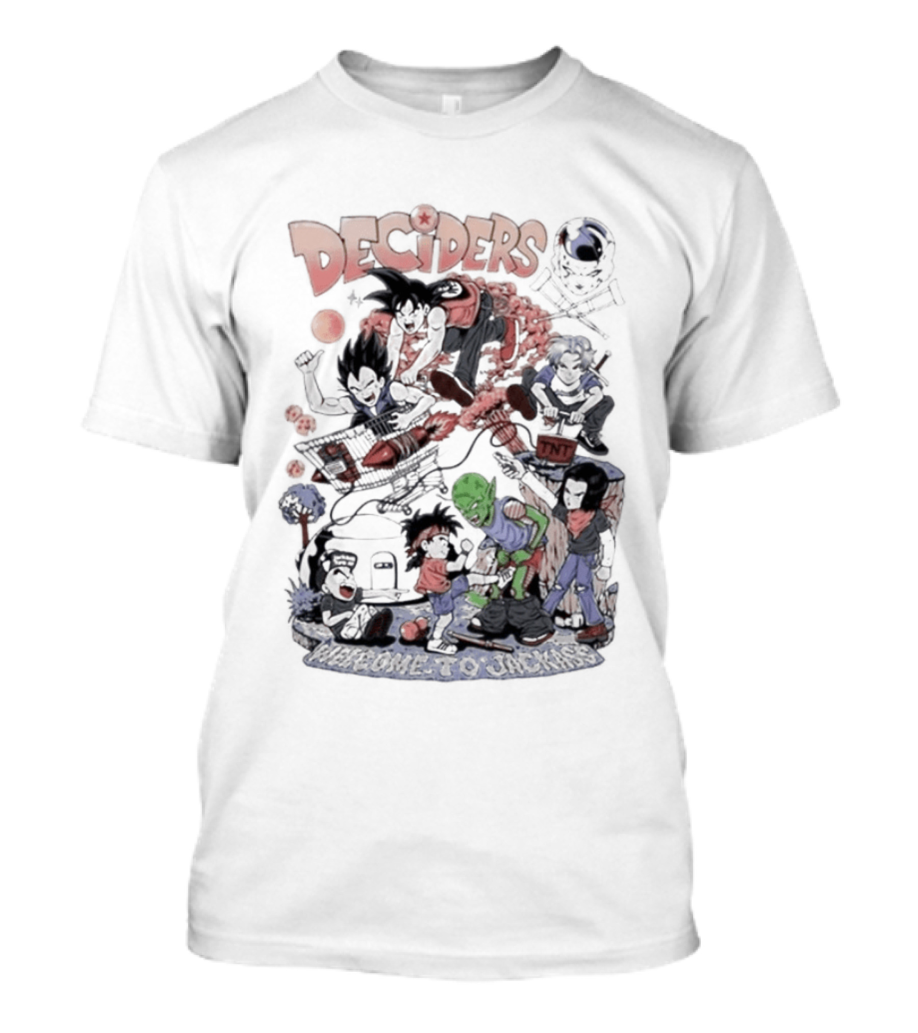 Deciders Dragon Ball X Jackass Fusion With Iconic Characters T-Shirt