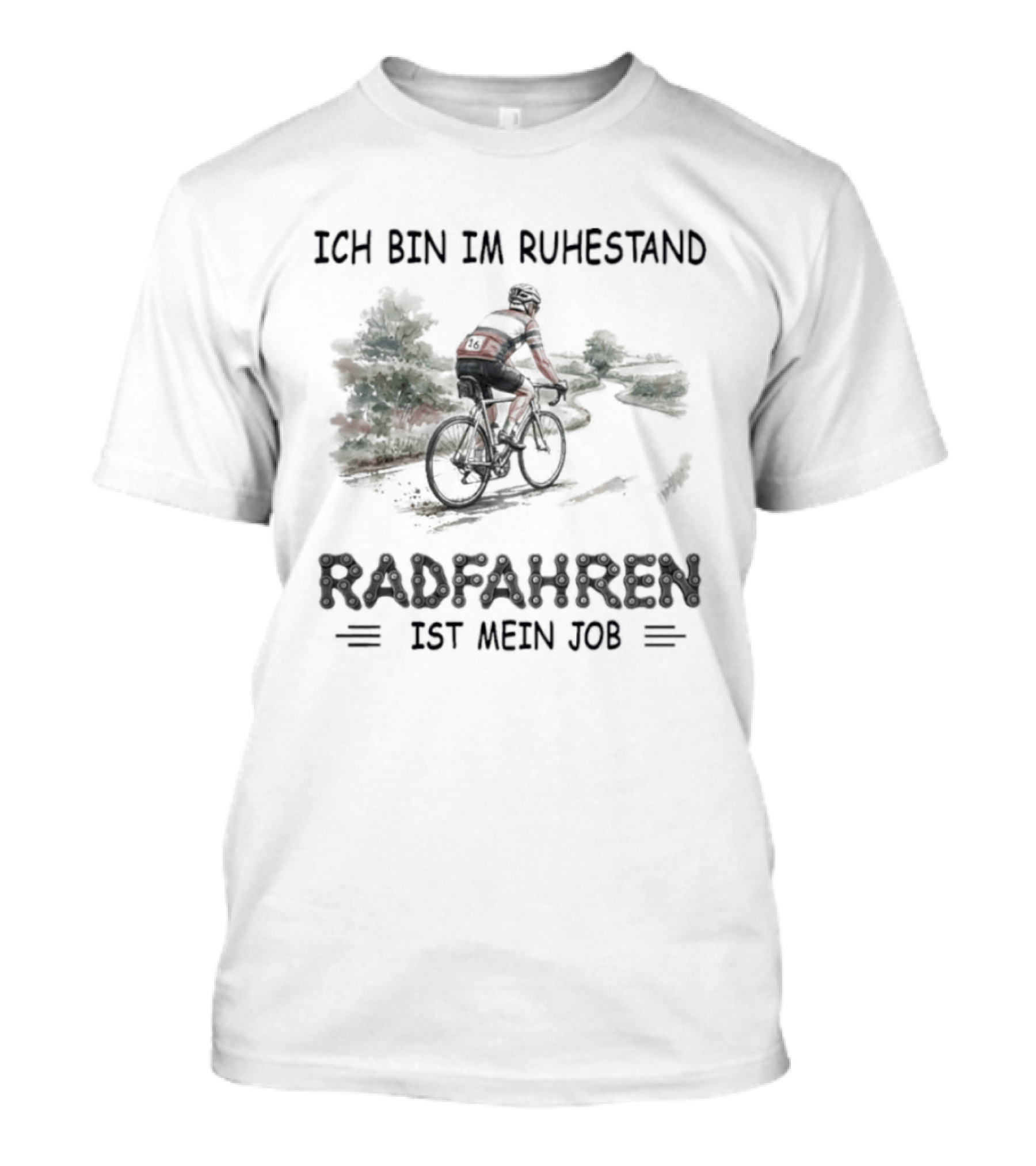 Ich Bin Im Ruhestand Radfahren Ist Mein Job Fahrrad Silhouette Ruhestandsgeschenk T-Shirt