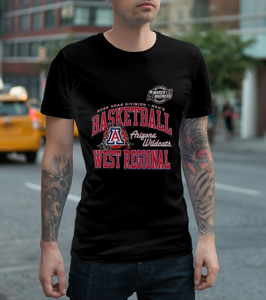 2026 NCAA Division I Men's Basketball Arizona Wildcats Sweet 16 West Regional March Madness T-Shirt