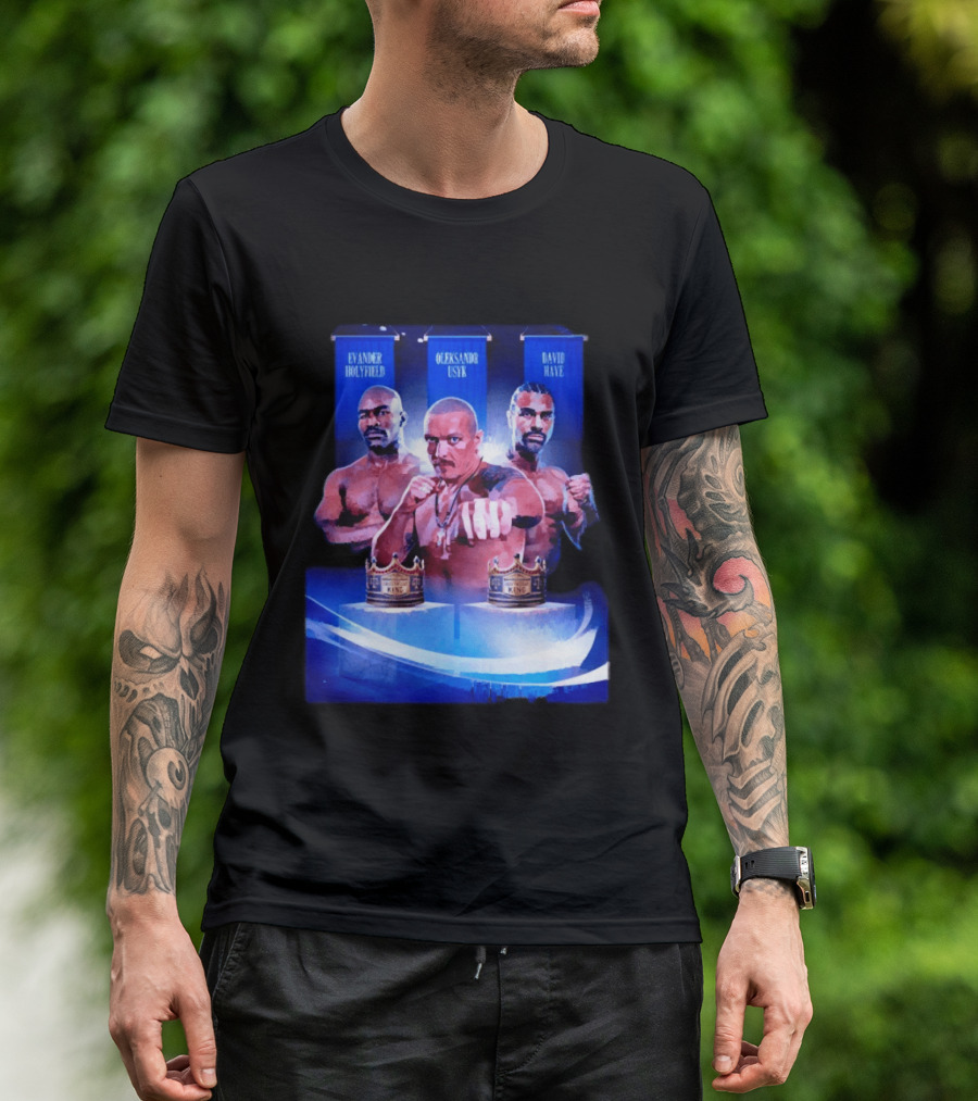 Oleksandr Usyk Evander Holyfield David Haye Boxing Cruiserweight King Patterson Collage T-Shirt