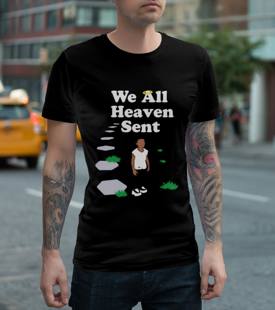 We All Heaven Sent White Halo Pathway And Figure T-Shirt