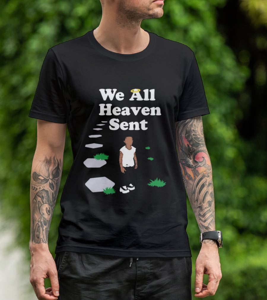 We All Heaven Sent White Halo Pathway And Figure T-Shirt