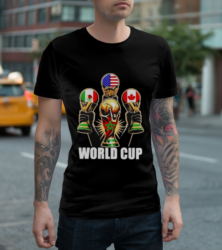 FIFA World Cup 2026 Host Nations USA Mexico Canada Trophy Celebration T-Shirt