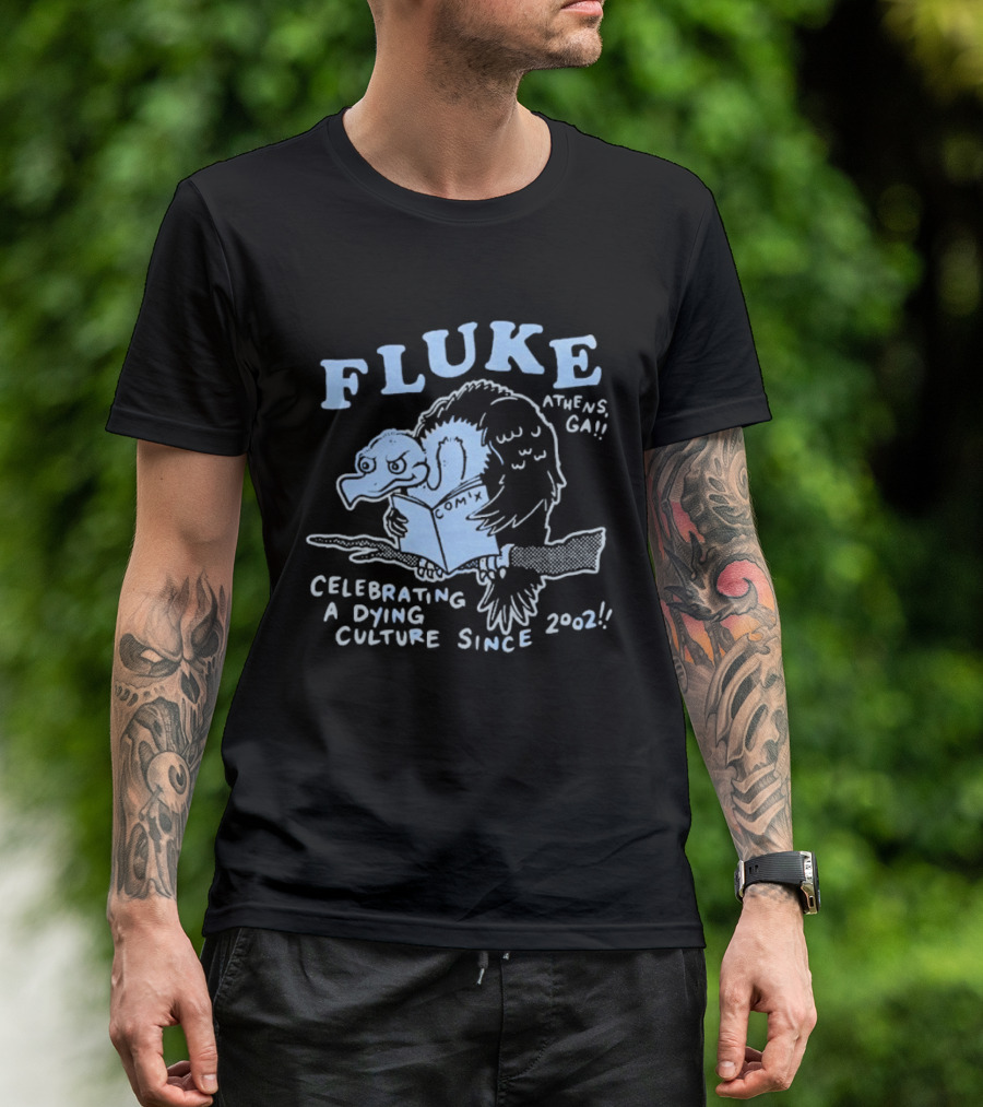 Fluke Celebrating A Dying Culture Since 2002 Athens GA Owl T-Shirt
