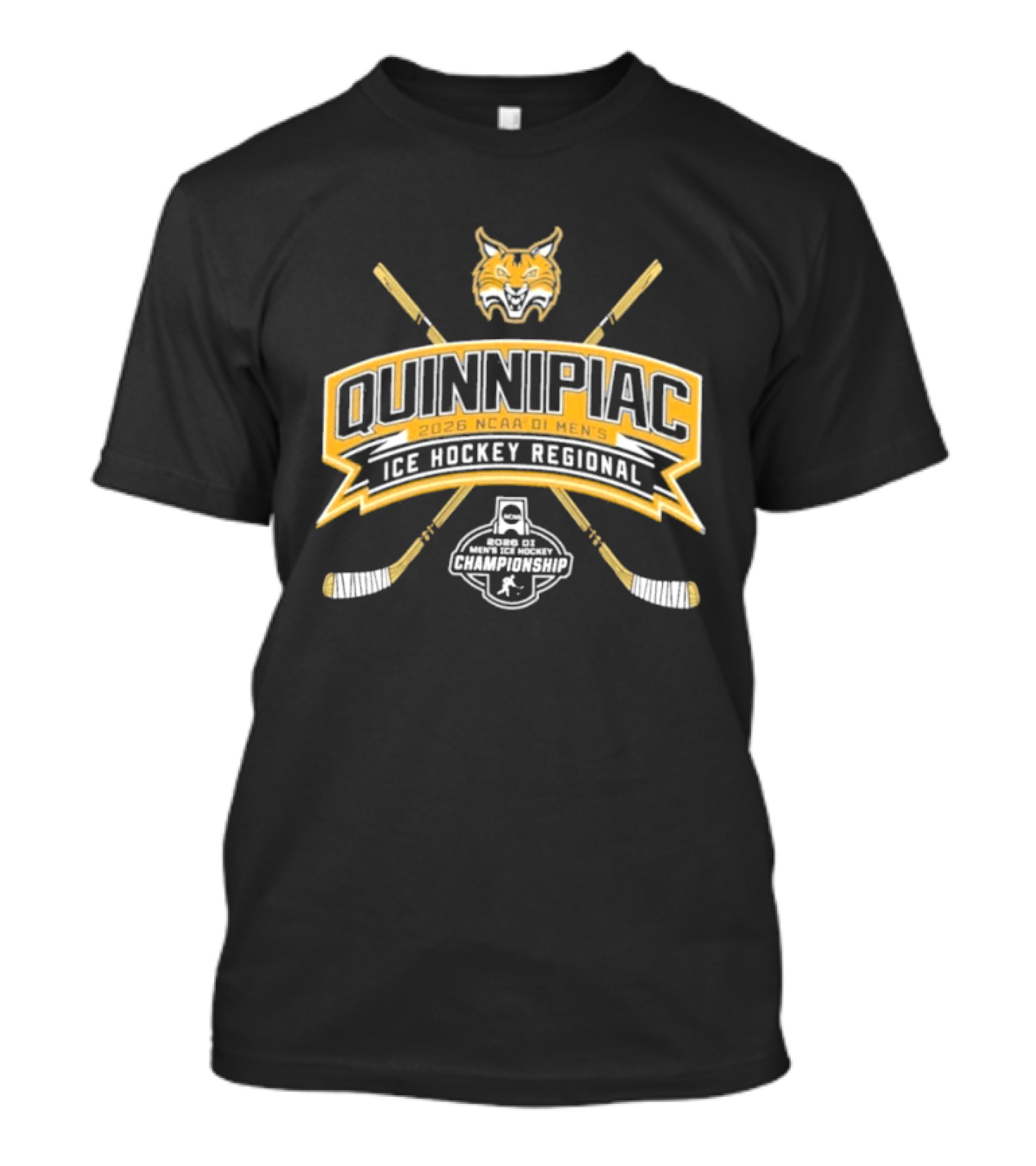 Quinnipiac Bobcats 2026 NCAA DI Men's Ice Hockey Regional Championship T-Shirt