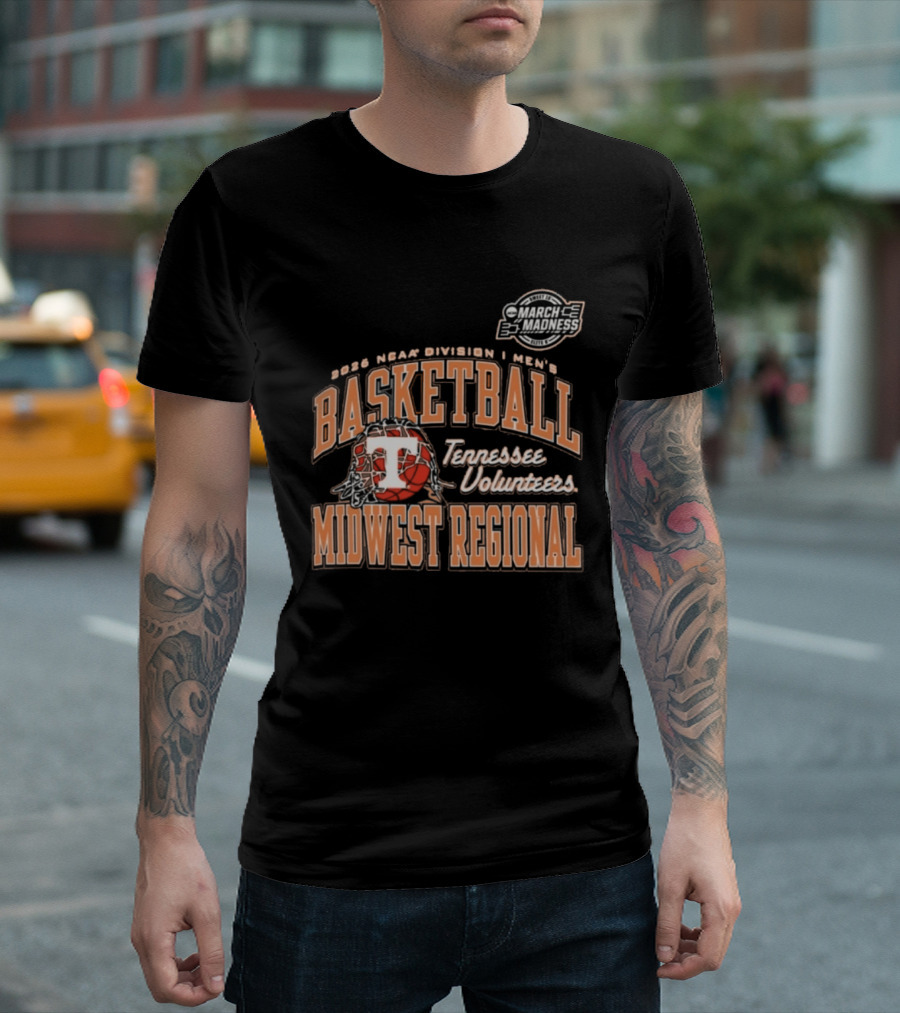 2026 NCAA Division I Men's Basketball Tennessee Volunteers Midwest Regional T-Shirt