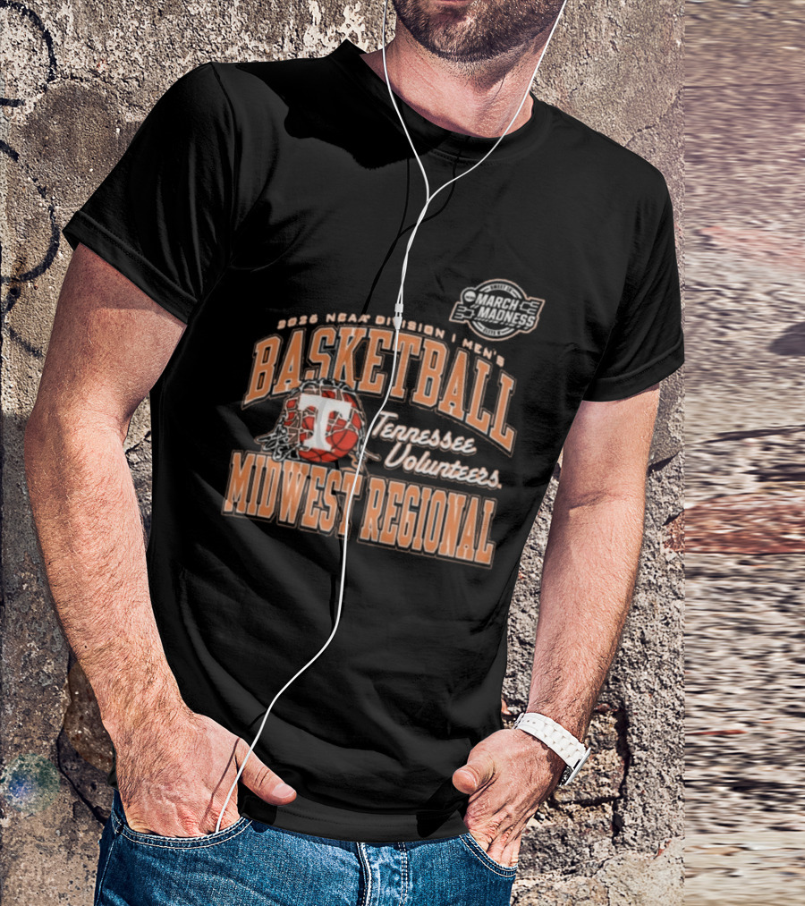 2026 NCAA Division I Men's Basketball Tennessee Volunteers Midwest Regional T-Shirt