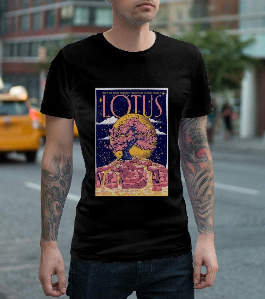 Lotus March 27 2026 Washington DC 930 Club Cherry Blossom Moon Tour T-Shirt
