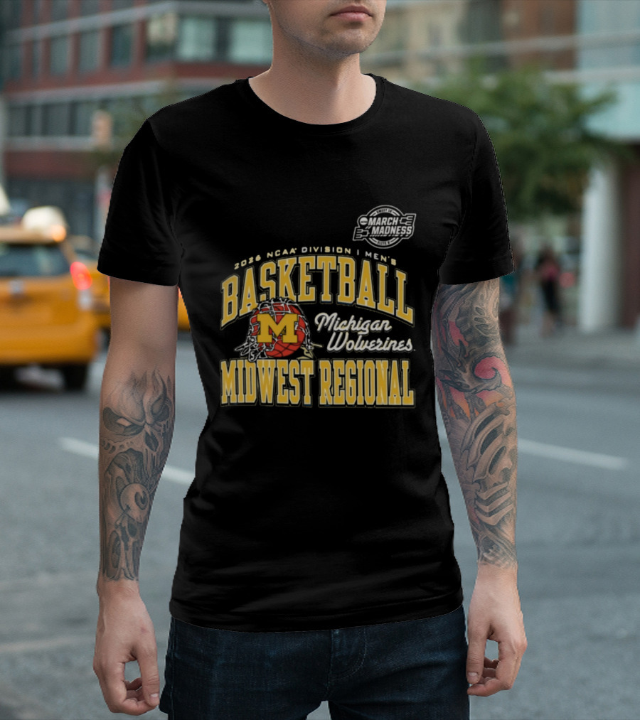 2026 NCAA Division I Men's Basketball Michigan Wolverines Midwest Regional T-Shirt