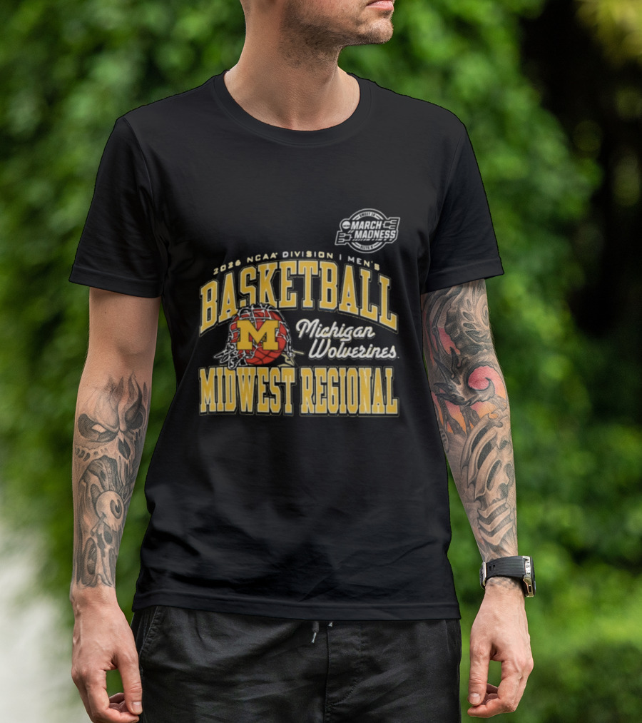 2026 NCAA Division I Men's Basketball Michigan Wolverines Midwest Regional T-Shirt