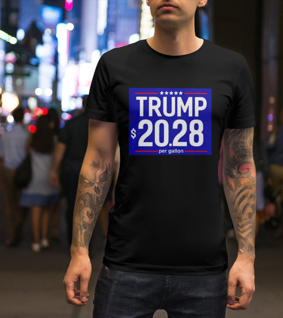 Trump 2028 Per Gallon Five Stars Blue T-Shirt