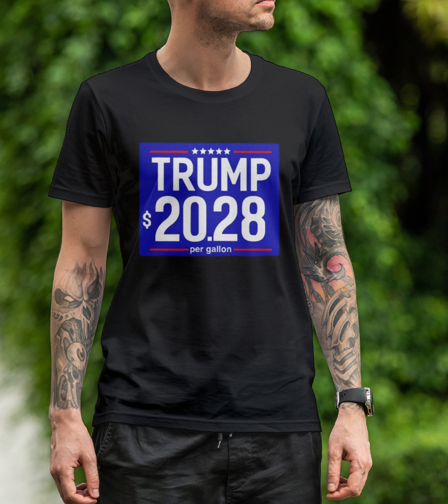 Trump 2028 Per Gallon Five Stars Blue T-Shirt