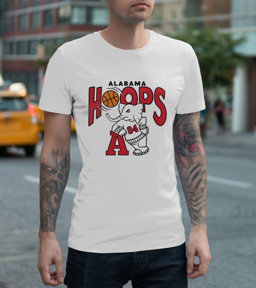 Alabama Hoops Basketball Elephant 04 Sports Team T-Shirt