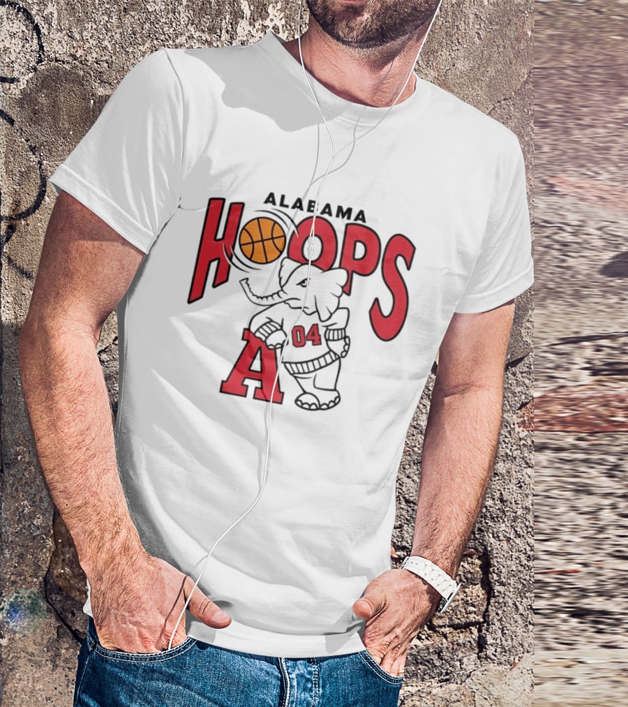 Alabama Hoops Basketball Elephant 04 Sports Team T-Shirt