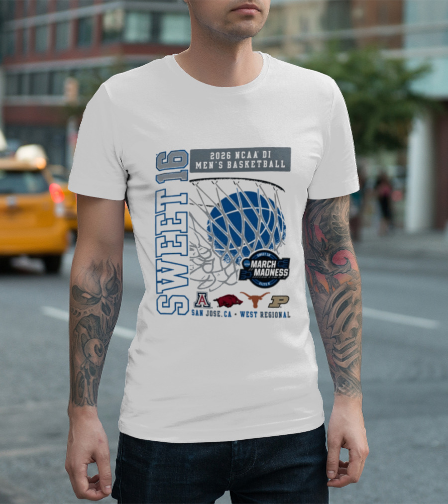 Sweet 16 March Madness 2026 NCAA DI Men's Basketball Tournament San Jose CA West Regional T-Shirt