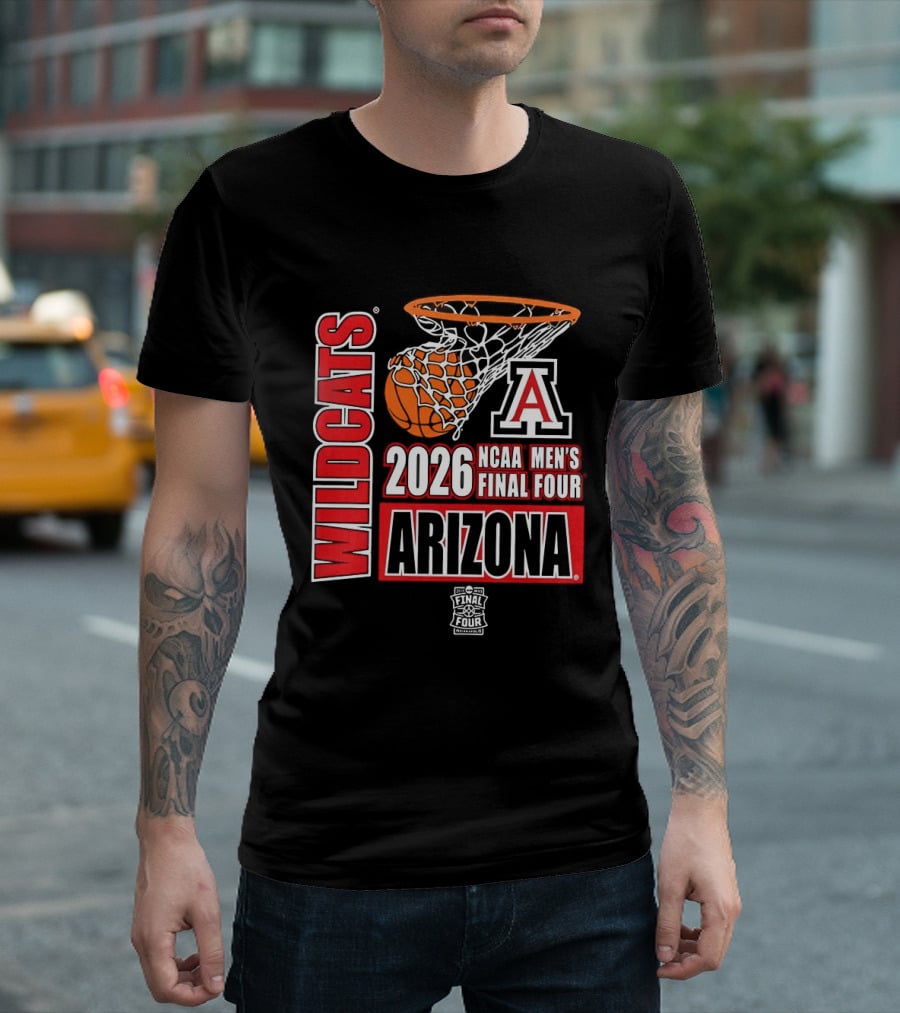 NCAA Men's Final Four 2026 Arizona Wildcats Basketball Nothing But Net T-Shirt