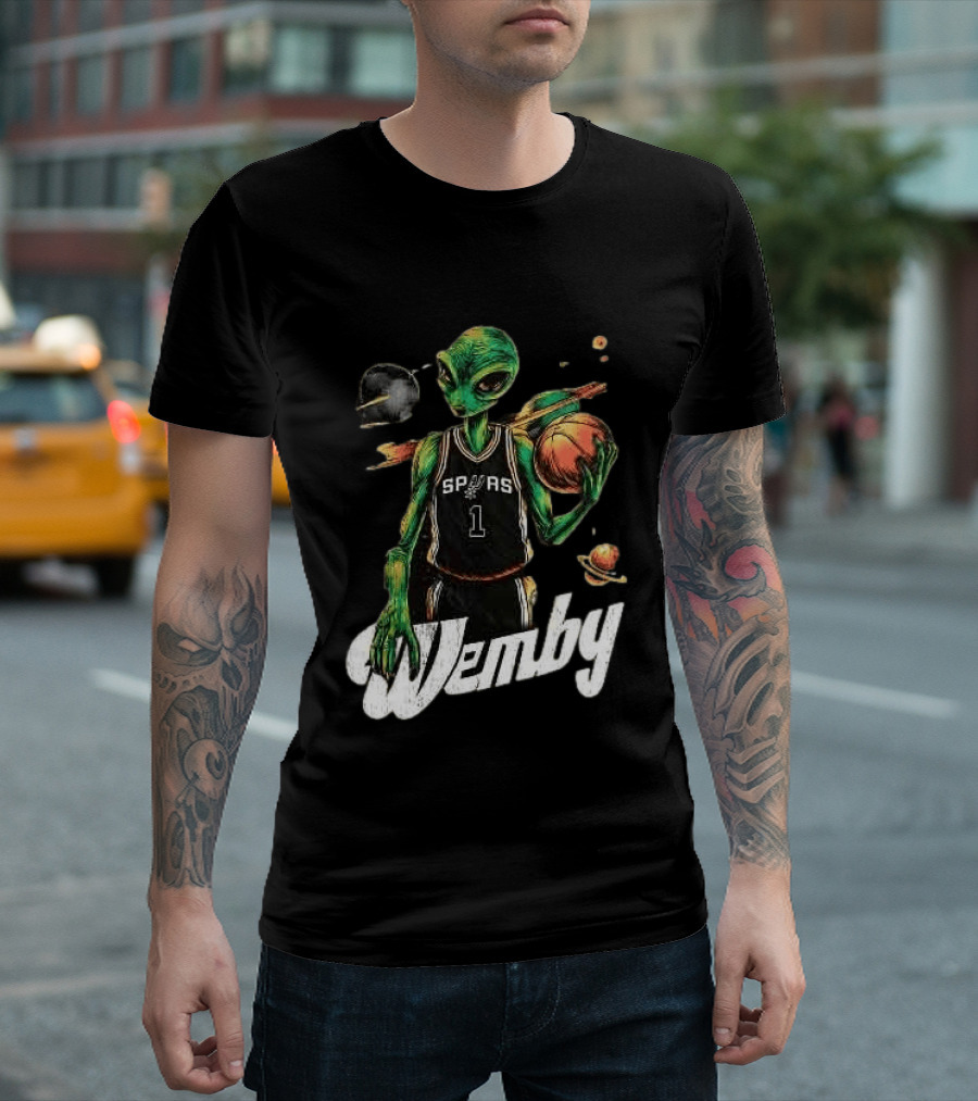 Alien Wemby Victor Wembanyama Spurs NBA 2025 Basketball Star T-Shirt