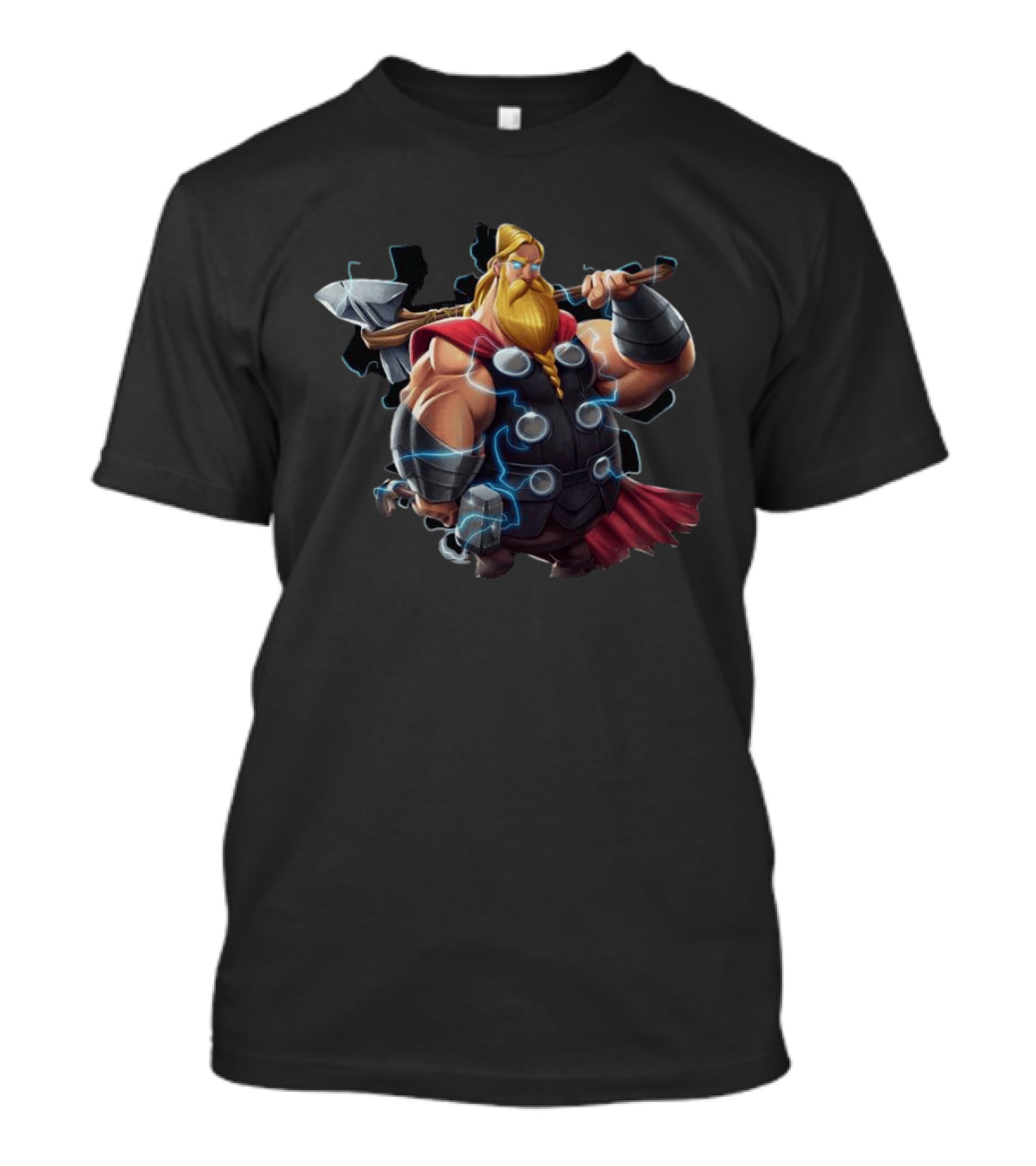 Avenger Endgame Fat Thor Double Hammer Electric Lightning T-Shirt