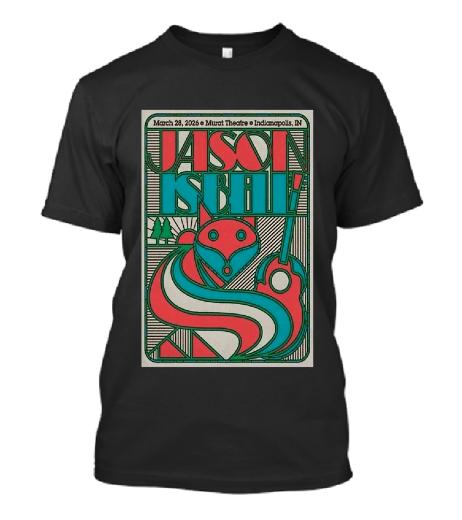 March 28 2026 Jason Isbell Murat Theatre Indianapolis Fox Guitar T-Shirt