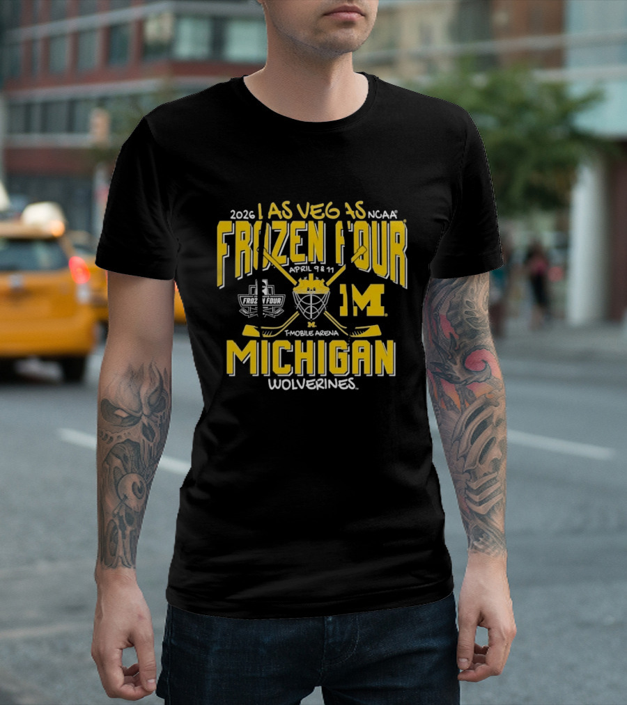 2026 Las Vegas NCAA Frozen Four Michigan Wolverines Mobile Arena T-Shirt