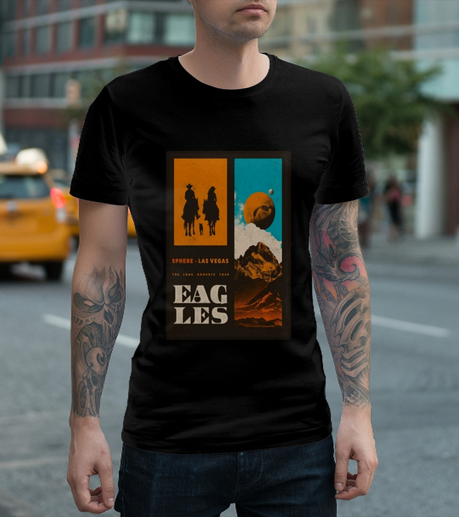 Eagles The Long Goodbye Tour 2026 Sphere Las Vegas Cowboys And Mountains T-Shirt