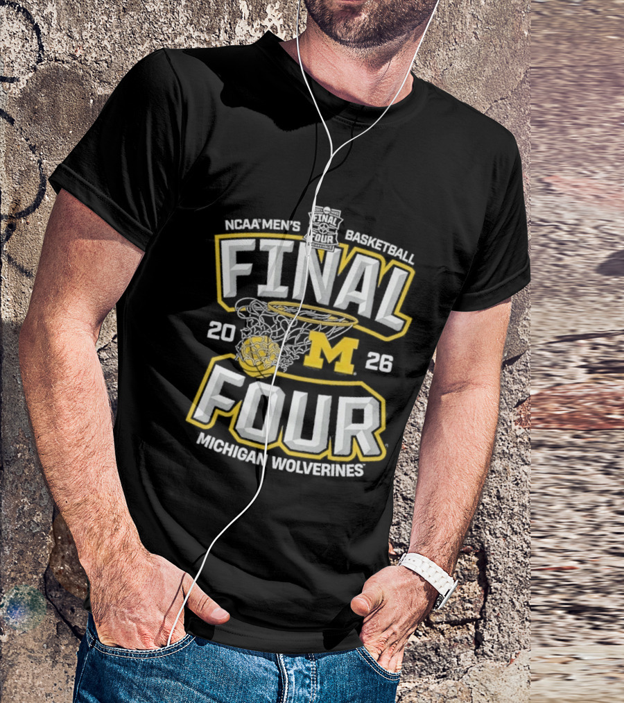 Michigan Wolverines 2026 NCAA Men's Basketball Final Four Championship Nets T-Shirt