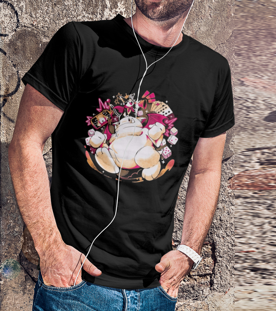 Fortune Favors The Cait Pop Culture Magical Creature With Cards Dice And Mystical T-Shirt